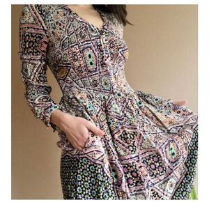 Anthropologie Maeve ruched shirt dress